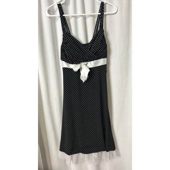 Vtg Y2K My Michelle Polka Dot Babydoll Stretch Dress Sz M Fairy Gothic Pinup - Picture 2 of 4